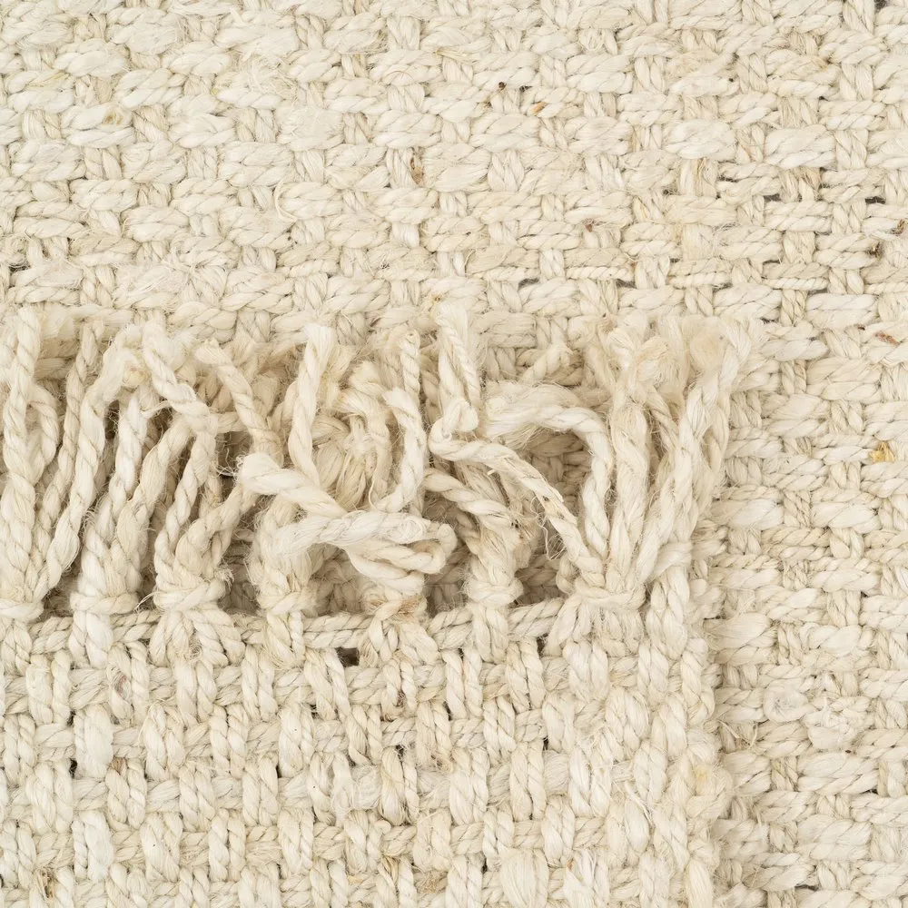 Covor iuta decorativ cu franjuri | Covoare texturate elegante [5]