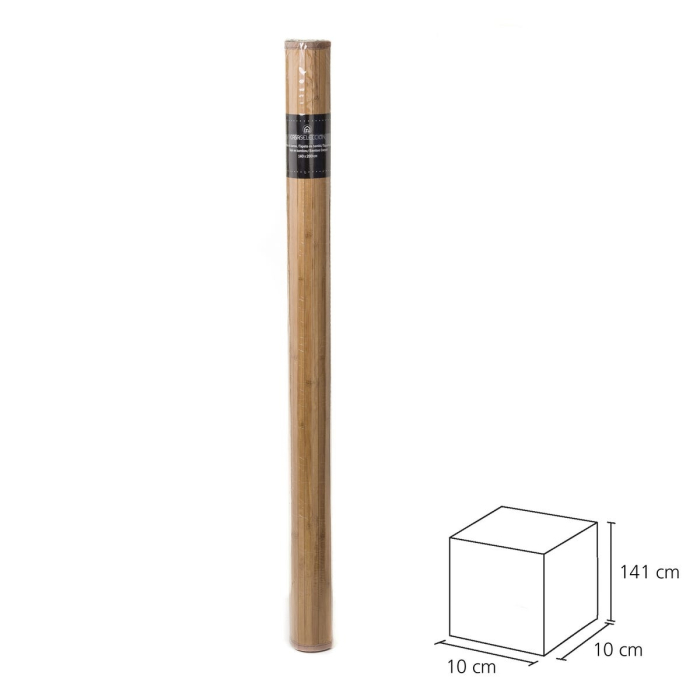 Covor din bambus natural de dimensiune medie, cu lamele paralele și bordură maro [2]