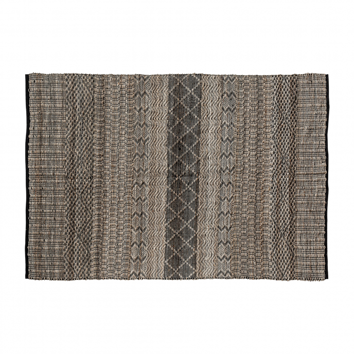 Covor vintage bumbac si canepa|Covoare retro negru si natural [1]
