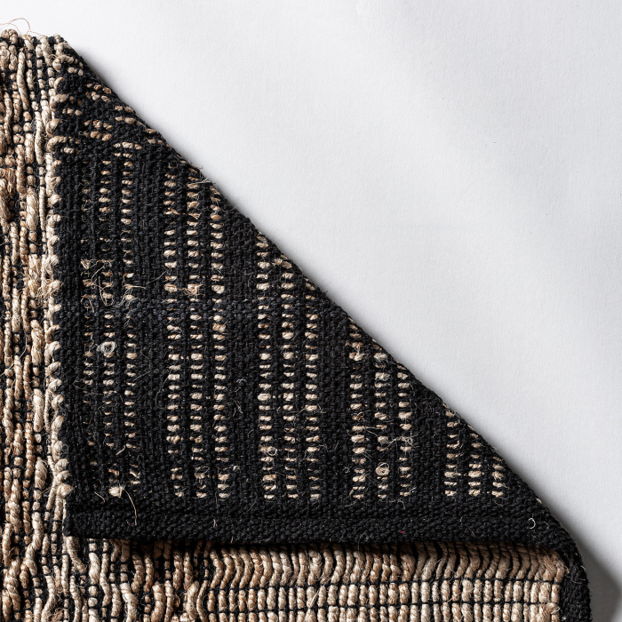 Covor vintage bumbac si canepa|Covoare retro negru si natural [5]