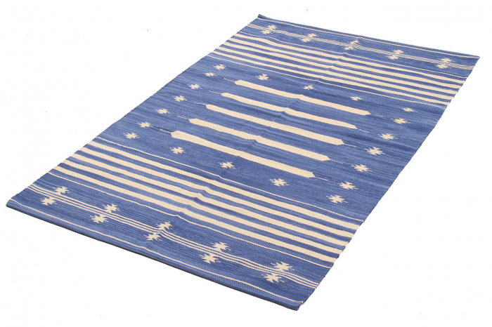 Covor albastru pentru living|Covoare moderne din bumbac [4]