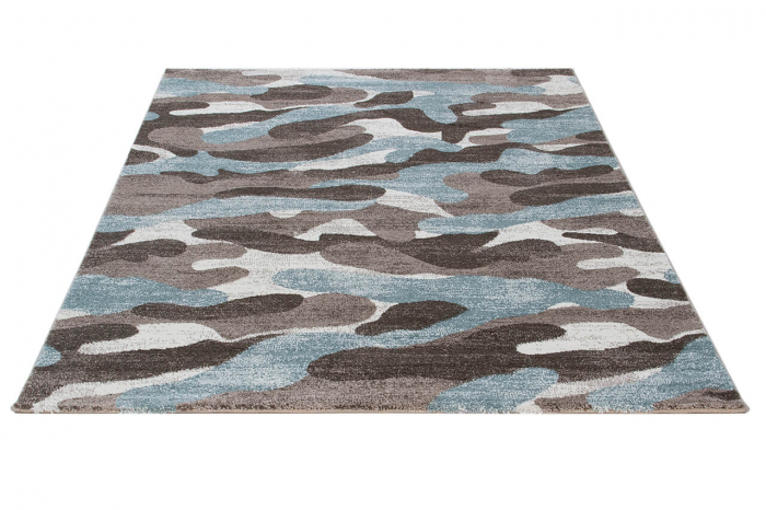 Covor modern camuflaj albastru deschis-gri|Covoare contemporane premium [8]