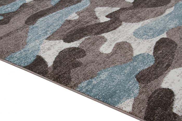 Covor modern camuflaj albastru deschis-gri|Covoare contemporane premium [5]