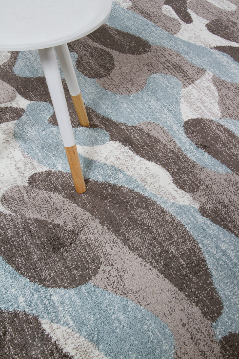 Covor modern camuflaj albastru deschis-gri|Covoare contemporane premium [4]