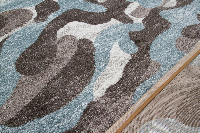 Covor modern camuflaj albastru deschis-gri|Covoare contemporane premium [3]