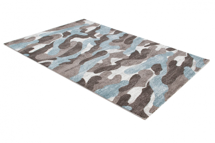 Covor modern camuflaj albastru deschis-gri|Covoare contemporane premium [7]