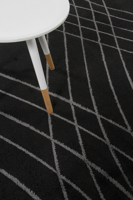 Covor contemporan geometric negru|Covoare moderne premium [6]
