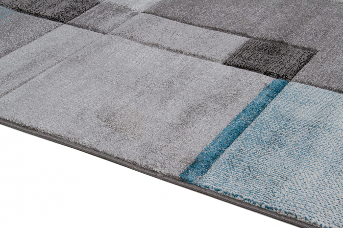 Covor modern geometric albastru deschis-gri|Covoare contemporane premium [5]