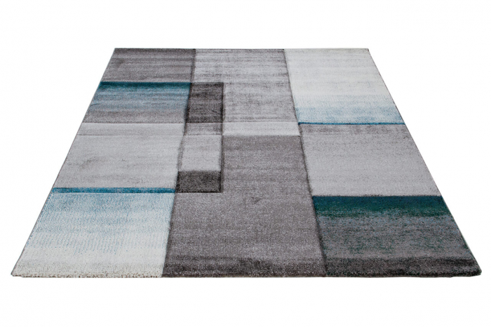 Covor modern geometric albastru deschis-gri|Covoare contemporane premium [2]