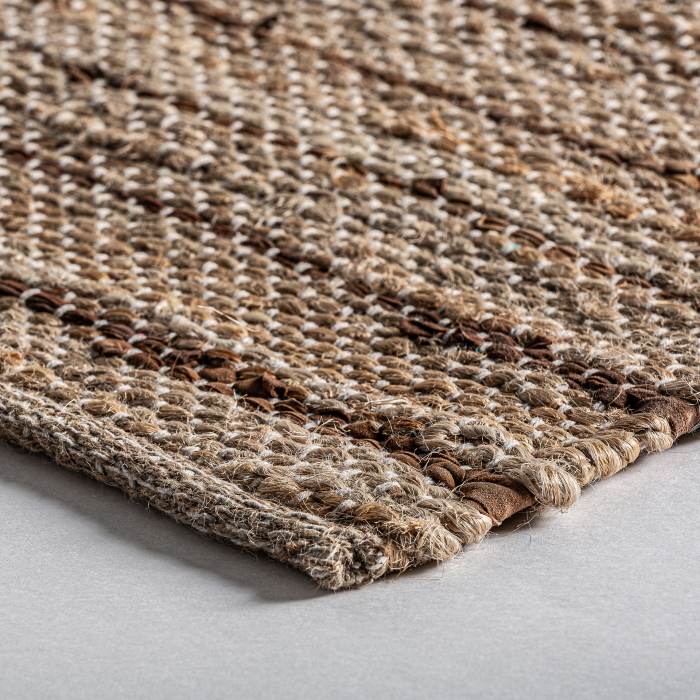 Covor boho iuta piele maro|Covoare elegante [2]