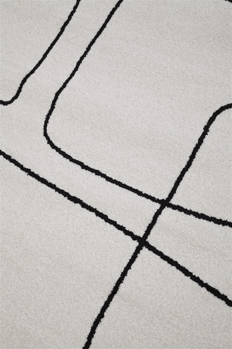 Covor modern abstract ivory negru|Covoare moderne premium [4]