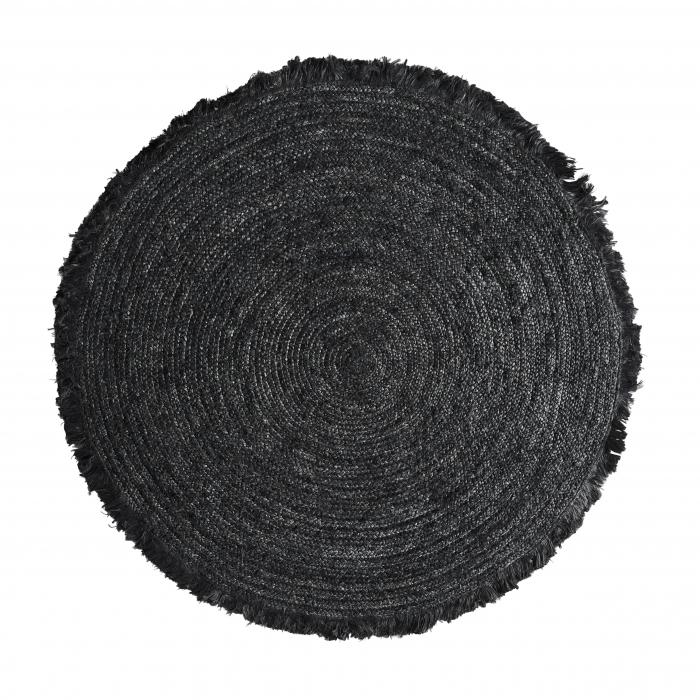 Covor rotund contemporan iuta neagra|Covoare moderne [1]