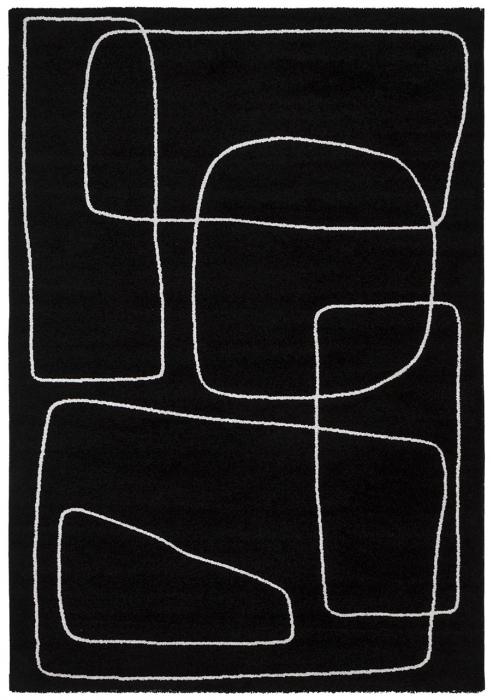 Covor modern abstract negru ivory|Covoare moderne premium [1]