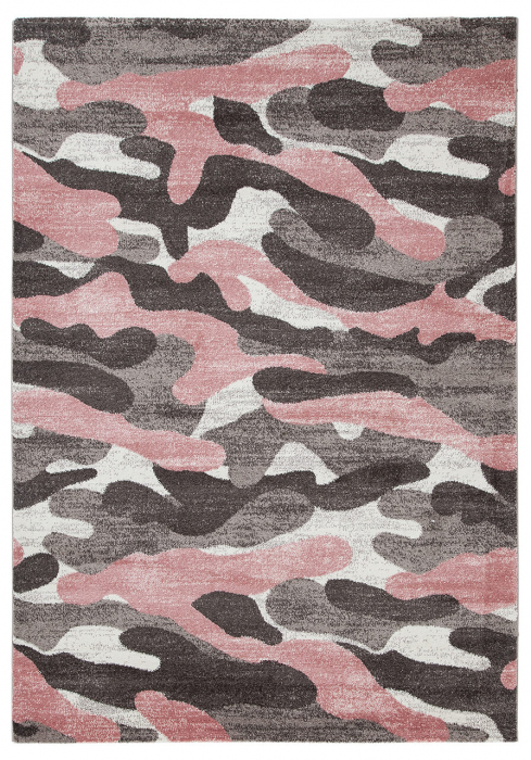 Covor modern camuflaj roz-gri|Covoare contemporane premium [1]