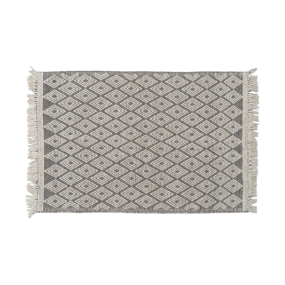 Covor mare alb-negru model etnic | Covoare statement CreativDeco [3]