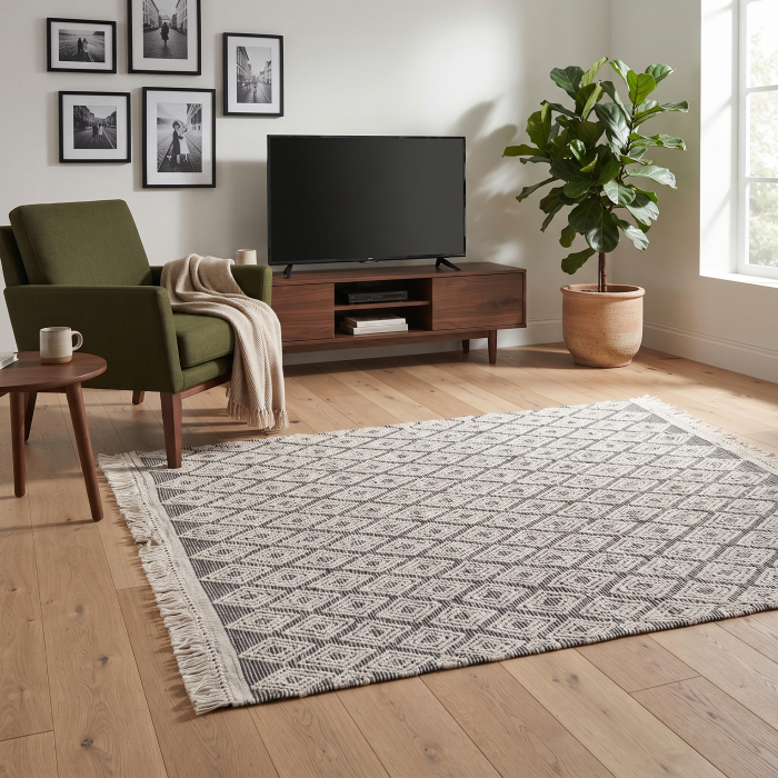 Covor dimensiuni mari alb-negru etnic | Covoare impresionante CreativDeco [2]