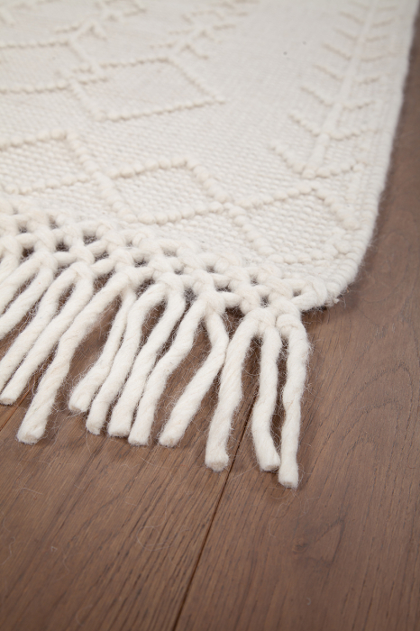 Covor rustic geometric alb|Covoare naturale premium [4]