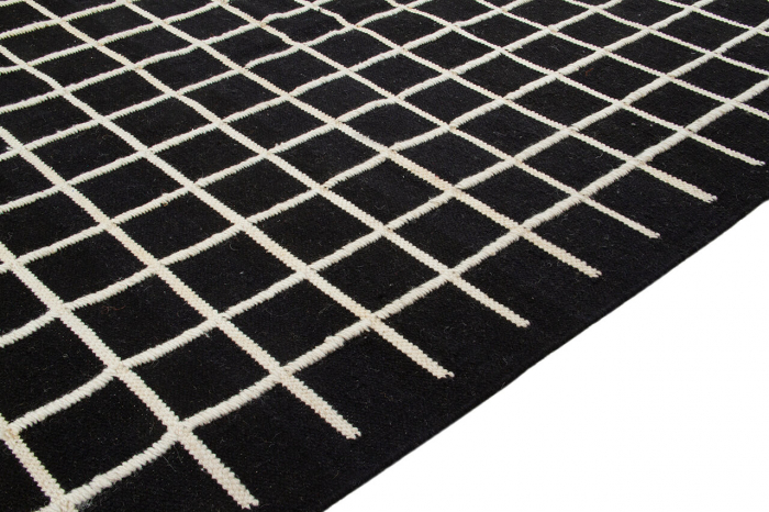 Covor kilim geometric negru-ivory|Covoare moderne premium [5]