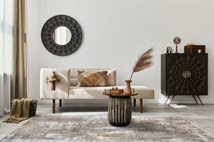 Covor modern minimalist crem teracota|Covoare elegante premium [7]