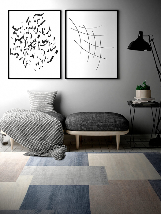 Covor gri albastru pentru living|Covoare moderne elegante [8]