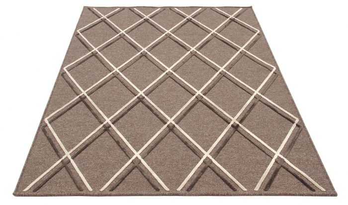 Covor geometric mare tabacco-ivory|Covoare moderne XL cu textura 3D [6]