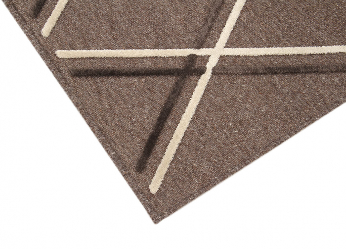 Covor geometric mare tabacco-ivory|Covoare moderne XL cu textura 3D [2]