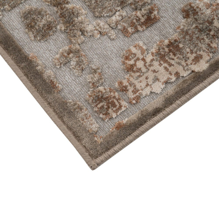 Covor din viscoză în tonuri naturale cu model abstract și efect de relief [2]