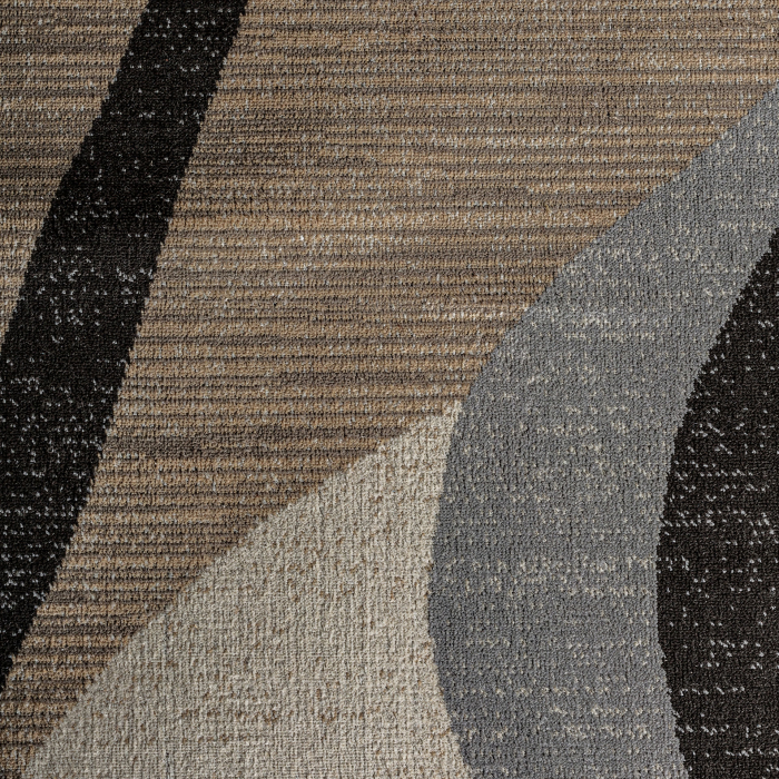 Covor dreptunghiular bej cu model abstract contemporan – armonie în linii fluide [3]