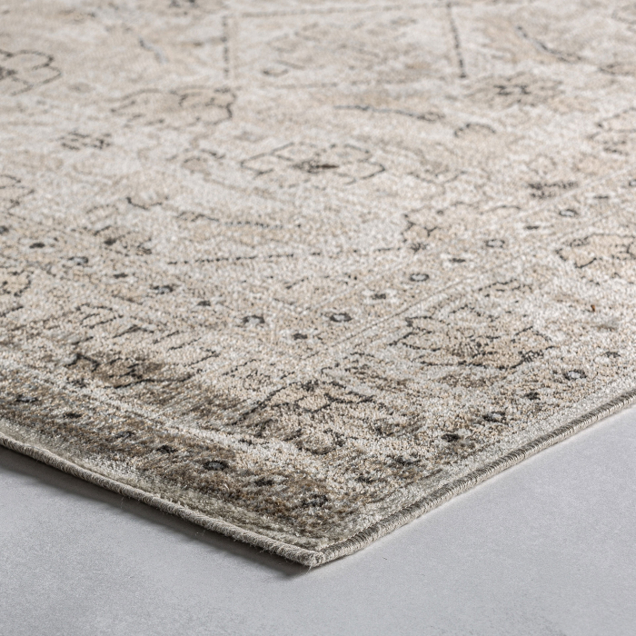Covor dreptunghiular bej cu model clasic simetric – detalii ornamentale fine [2]