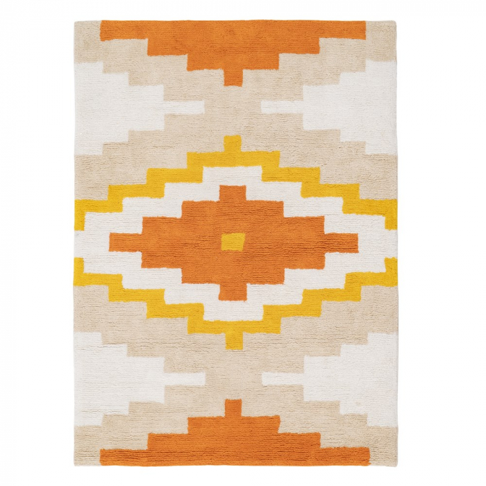 Covor dreptunghiular bumbac model Azteca|Covoare boho pentru amenajari autentice [1]