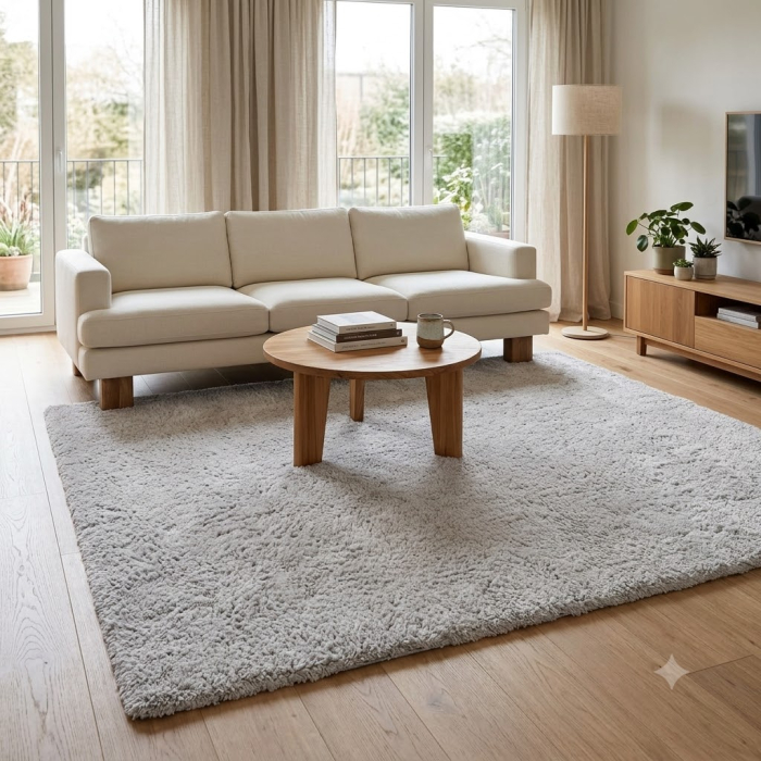 Covor dreptunghiular gri deschis cu textură moale Soft 200x300 cm [2]