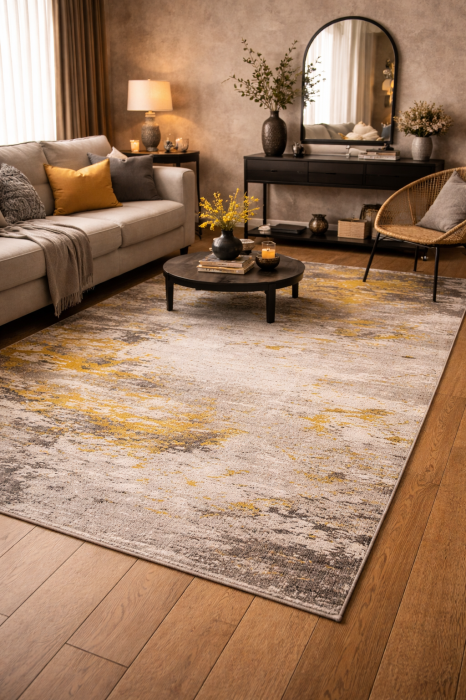 Covor vintage pop ecru galben|Covoare contemporane premium [2]