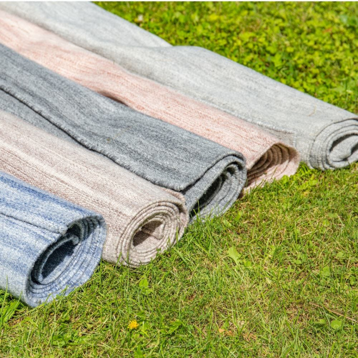 Covor exterior pet reciclat 160x230 – vedere completă, nuanțe indigo și textură melanj [3]
