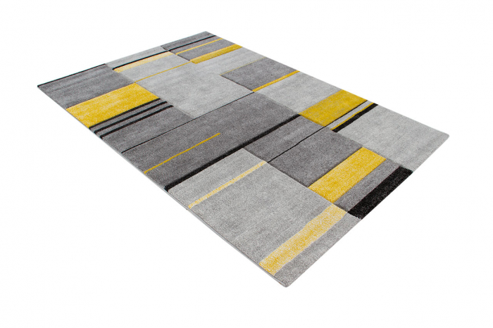 Covor contemporan geometric galben-gri|Covoare moderne premium [3]