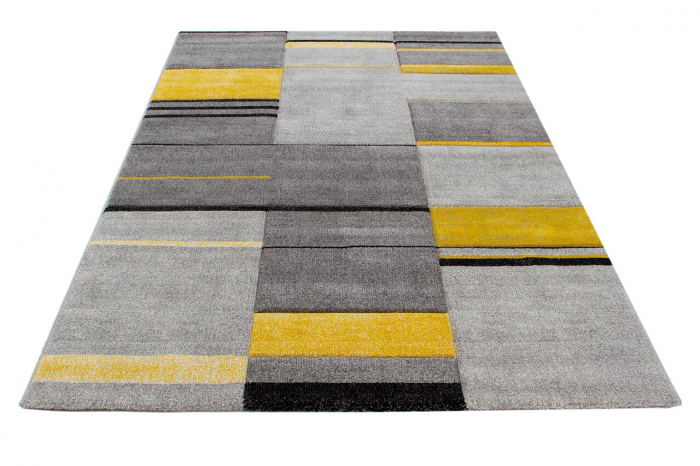 Covor contemporan geometric galben-gri|Covoare moderne premium [2]