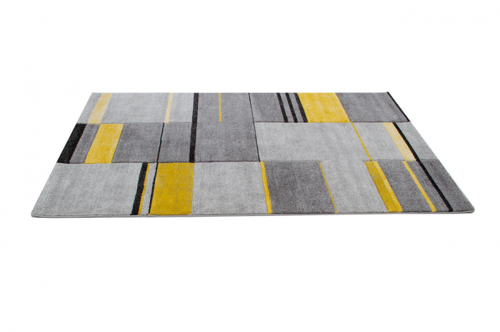 Covor contemporan geometric galben-gri|Covoare moderne premium [4]