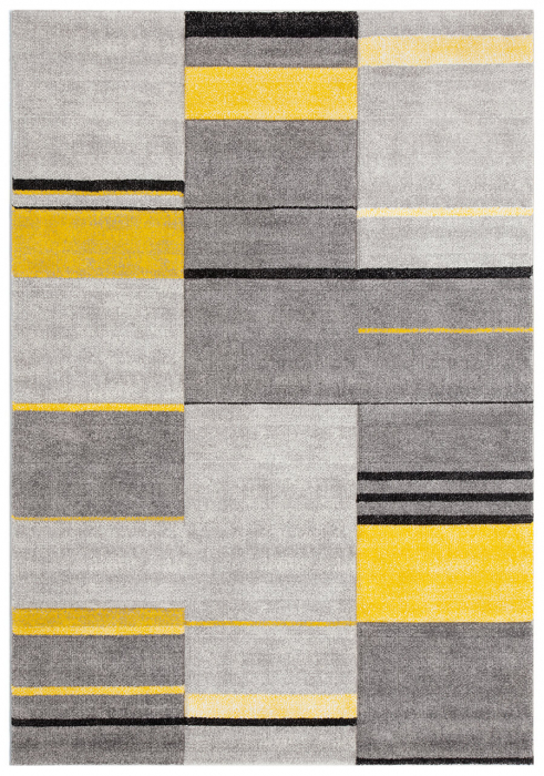 Covor contemporan geometric galben-gri|Covoare moderne premium [1]
