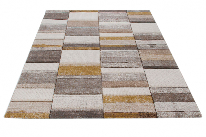 Covor geometric contemporan gri-bej|Covoare moderne premium [2]