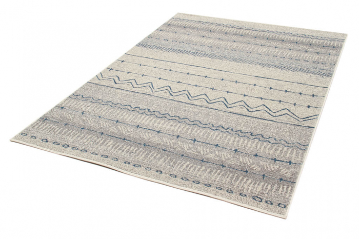 Covor geometric ivory-albastru Casa|Covoare moderne contemporane [3]