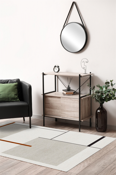 Covor modern geometric ivory ruginiu|Covoare moderne premium [8]