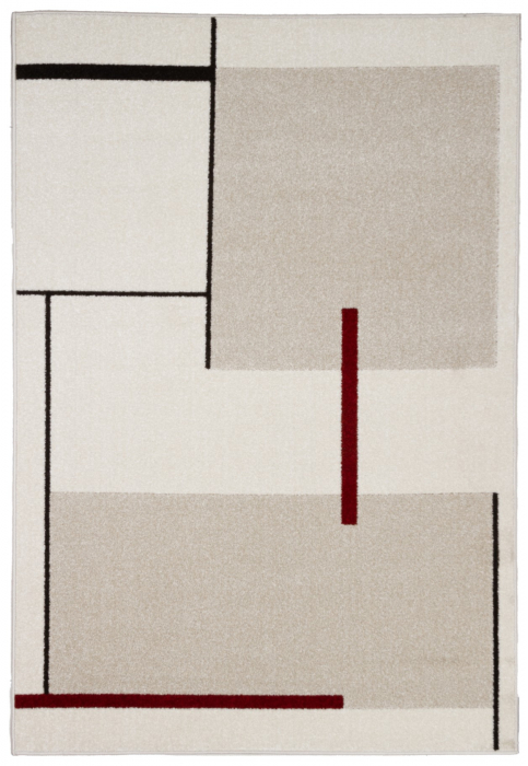 Covor modern geometric ivory ruginiu|Covoare moderne premium [1]