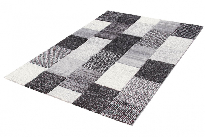 Covor geometric Ray negru-gri mic|Covoare moderne pentru hol [4]
