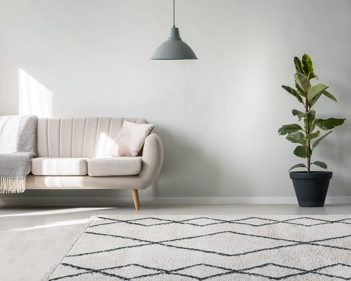 Covor berber geometric alb|Covoare moderne premium [9]