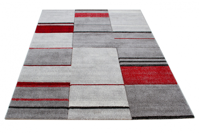 Covor contemporan geometric rosu-gri|Covoare moderne premium [2]