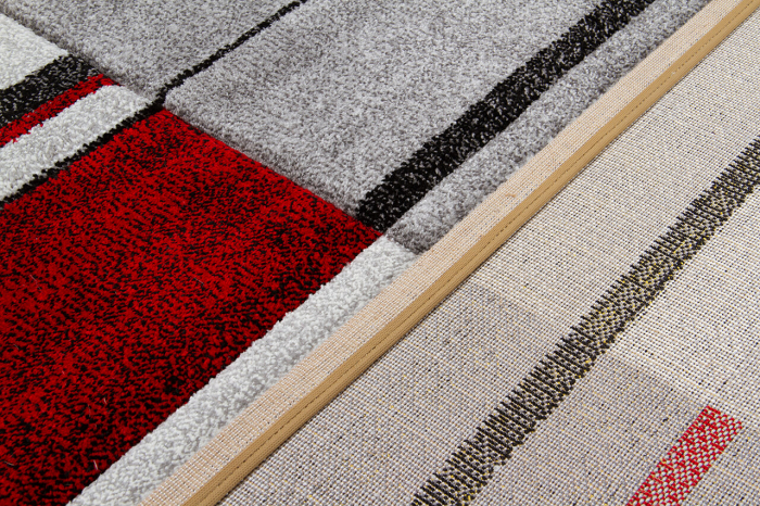 Covor contemporan geometric rosu-gri|Covoare moderne premium [7]