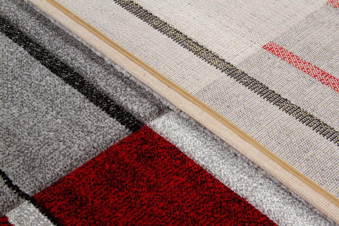 Covor contemporan geometric rosu-gri|Covoare moderne premium [8]