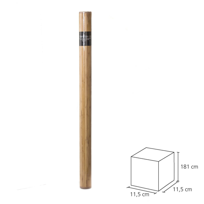 Covor mare din bambus natural cu lamele paralele de culoarea mierii și bordură textilă maro [2]