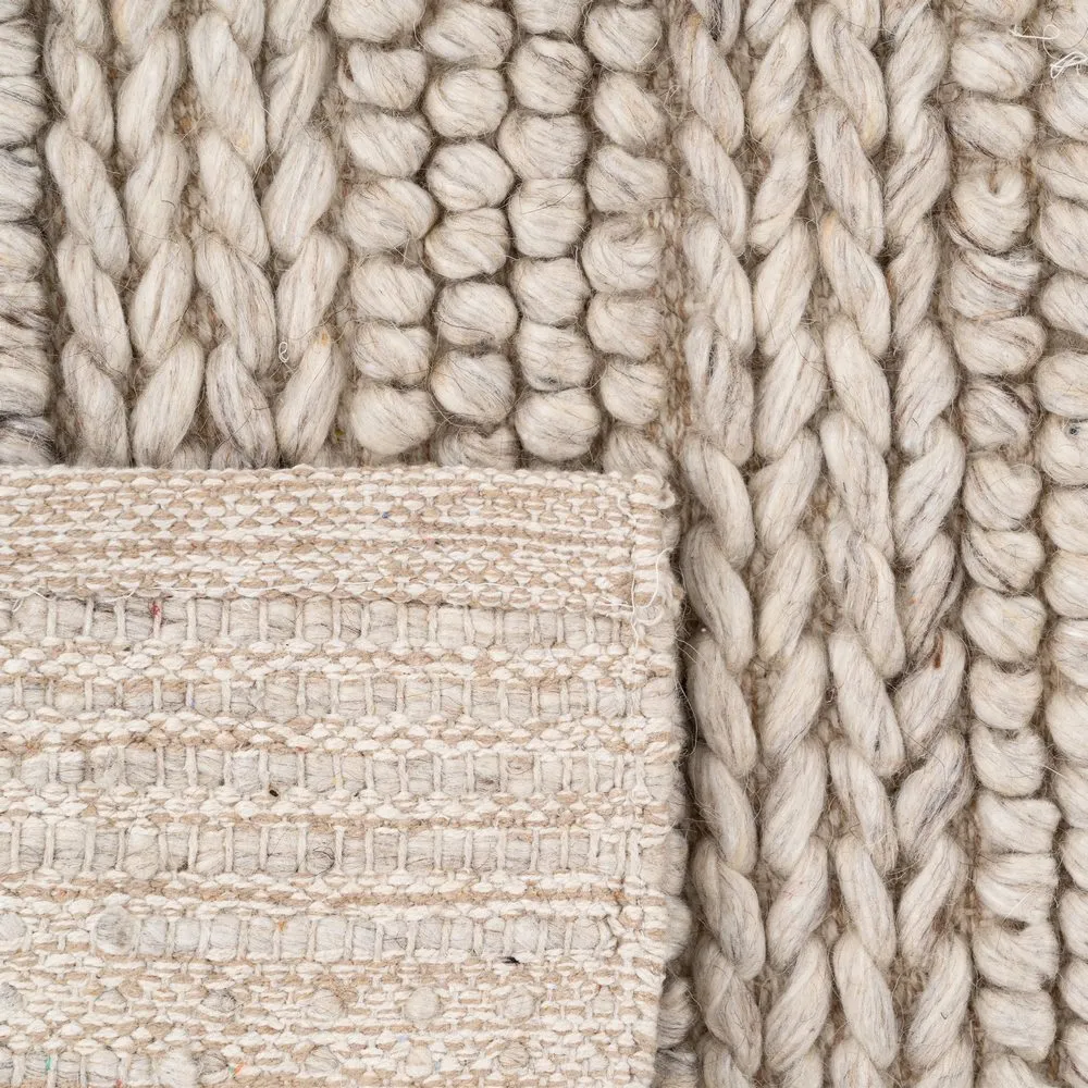 Taupe covor statement lana bumbac mare - Covoare elegante [5]