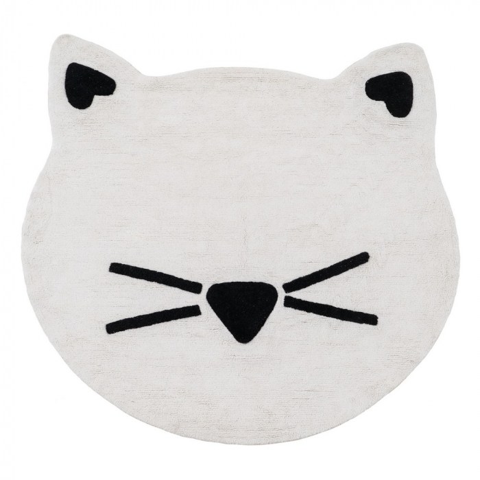 Covor rotund bumbac model pisica 150 cm|Covoare minimaliste pentru interioare moderne [1]