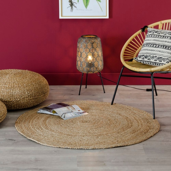 Covor Rotund din Iuta Natural | Covoare Rustice Decorative [2]
